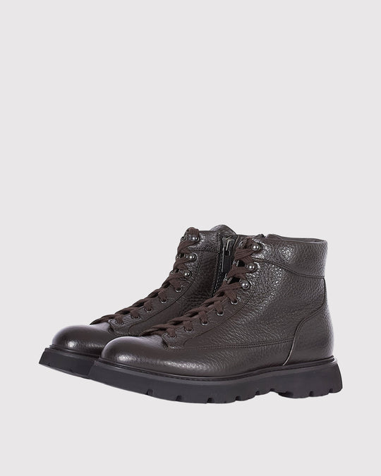 Derby Ankle Boot Zip Brun