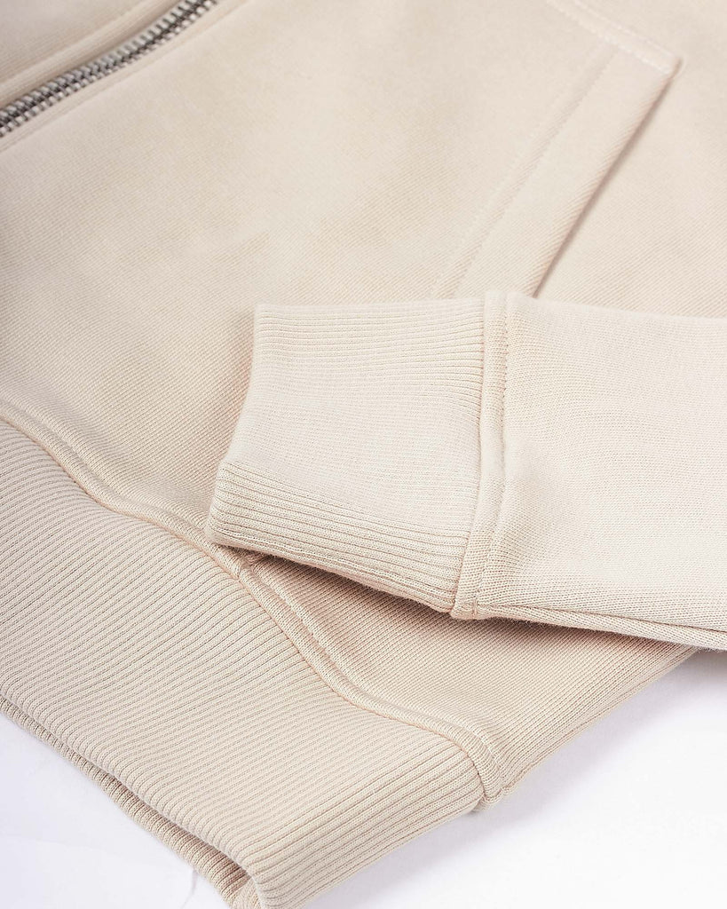 Full Zip Sweat Cardigan Sand