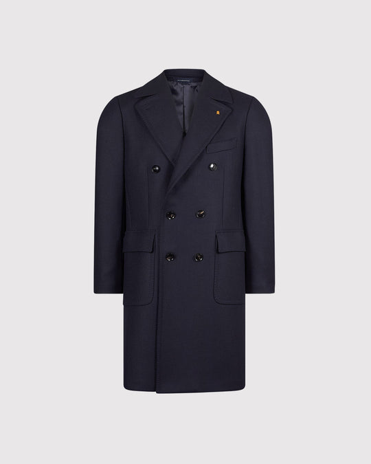 Double Breasted Coat Blå