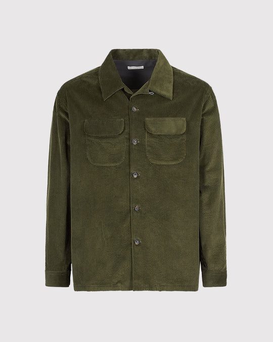 2 Pocket Fløjl Overshirt Grøn