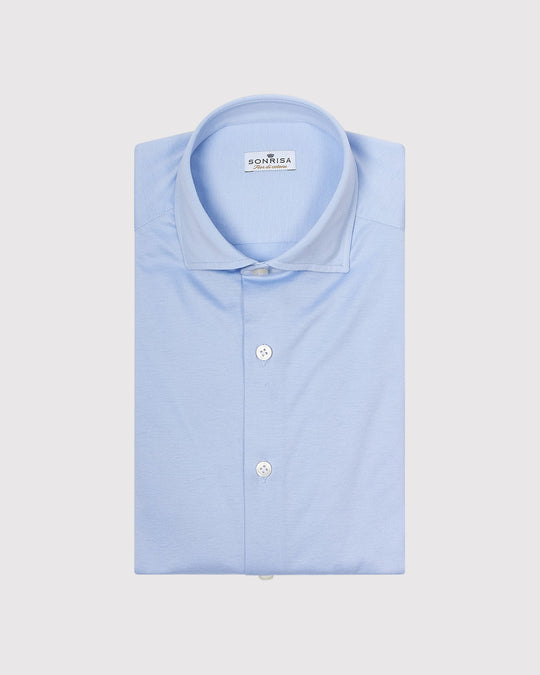 Jersey Dress Skjorte Lyseblå