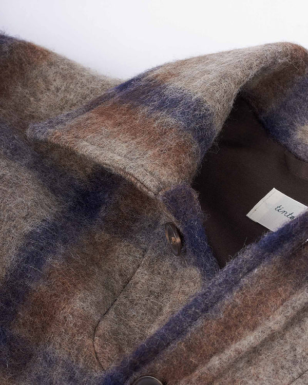 Wool Check Overshirt Sand