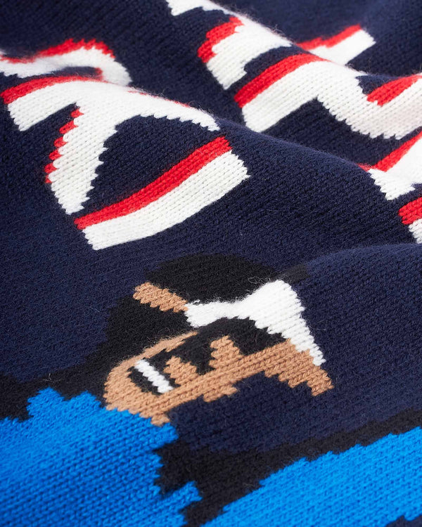 Apres Ski Strik Blå