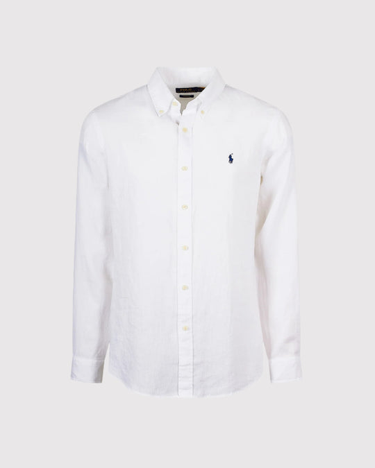 Hør Skjorte Slim Hvid