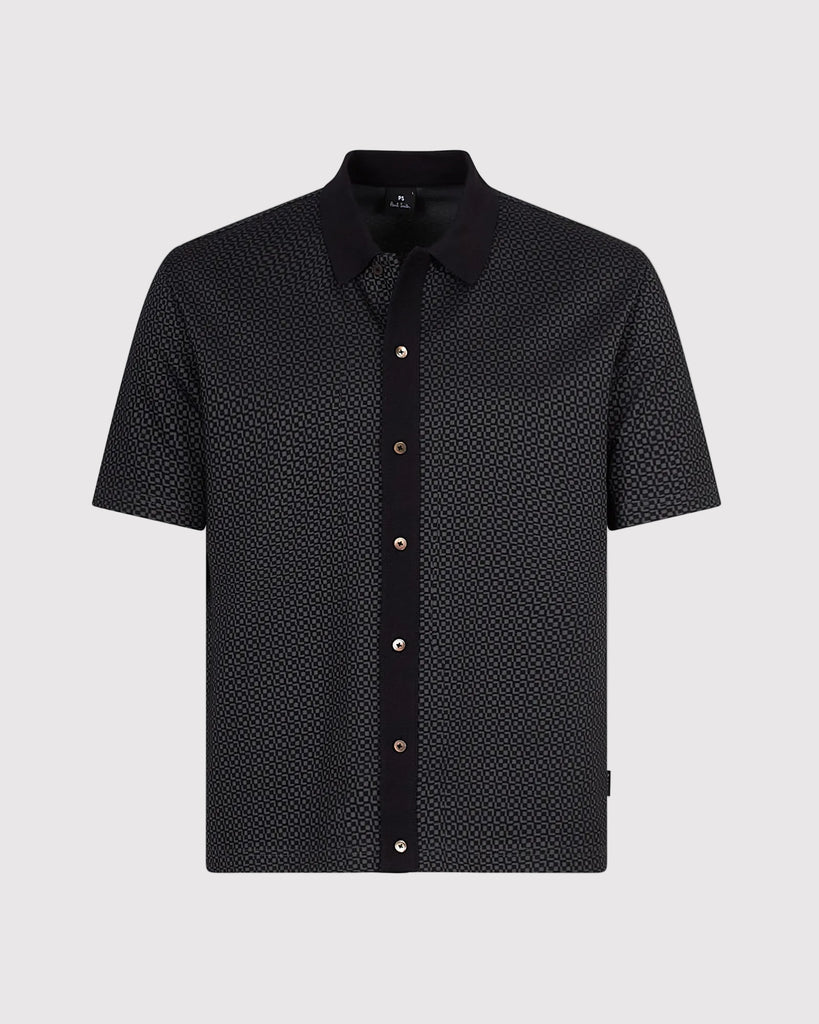 Jersey Print Skjorte SS Sort