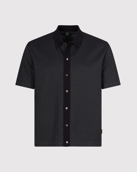 Jersey Print Skjorte SS Sort