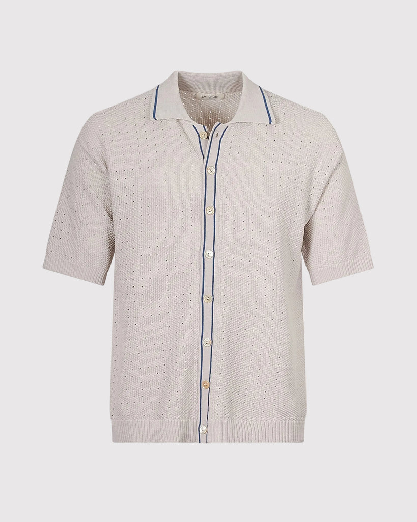 Strikket Skjorte SS Sand