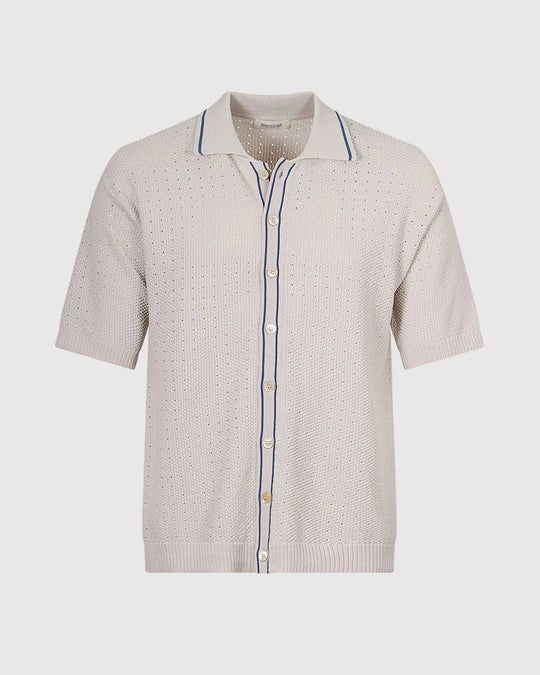 Strikket Skjorte SS Sand