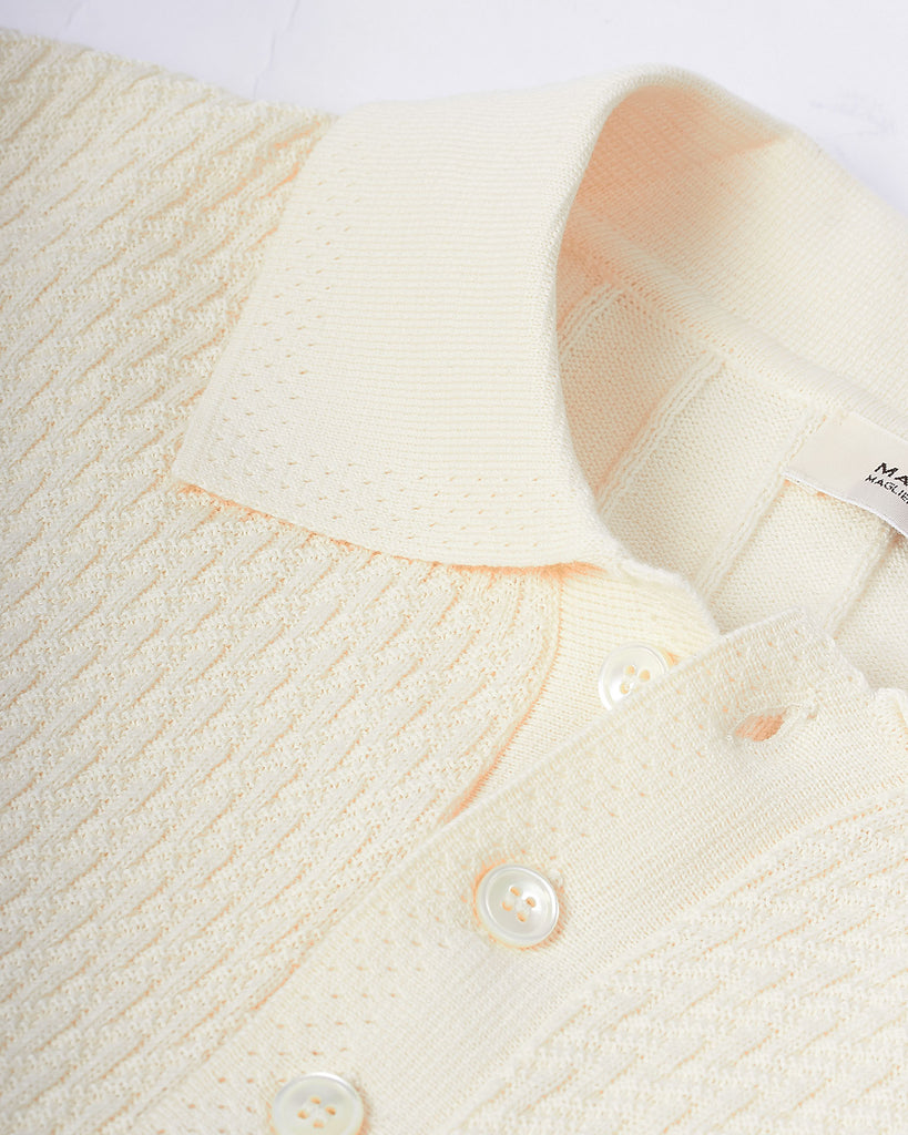 Strikket Polo Creme