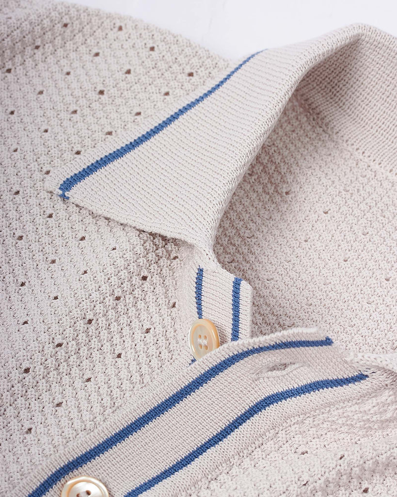 Strikket Skjorte SS Sand