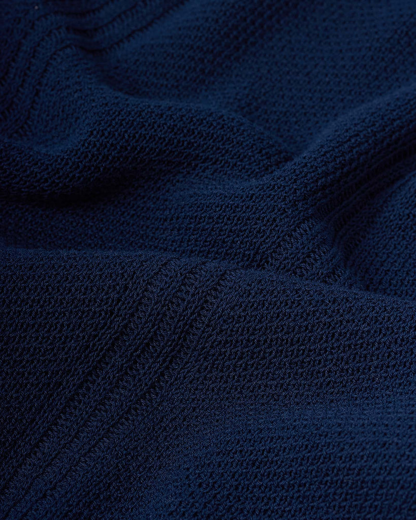 Strikket Polo Mønster Blå