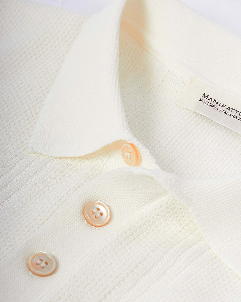 Strikket Polo Mønster Creme