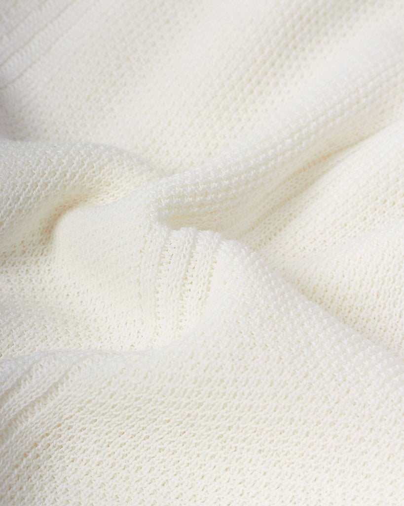 Strikket Polo Mønster Creme