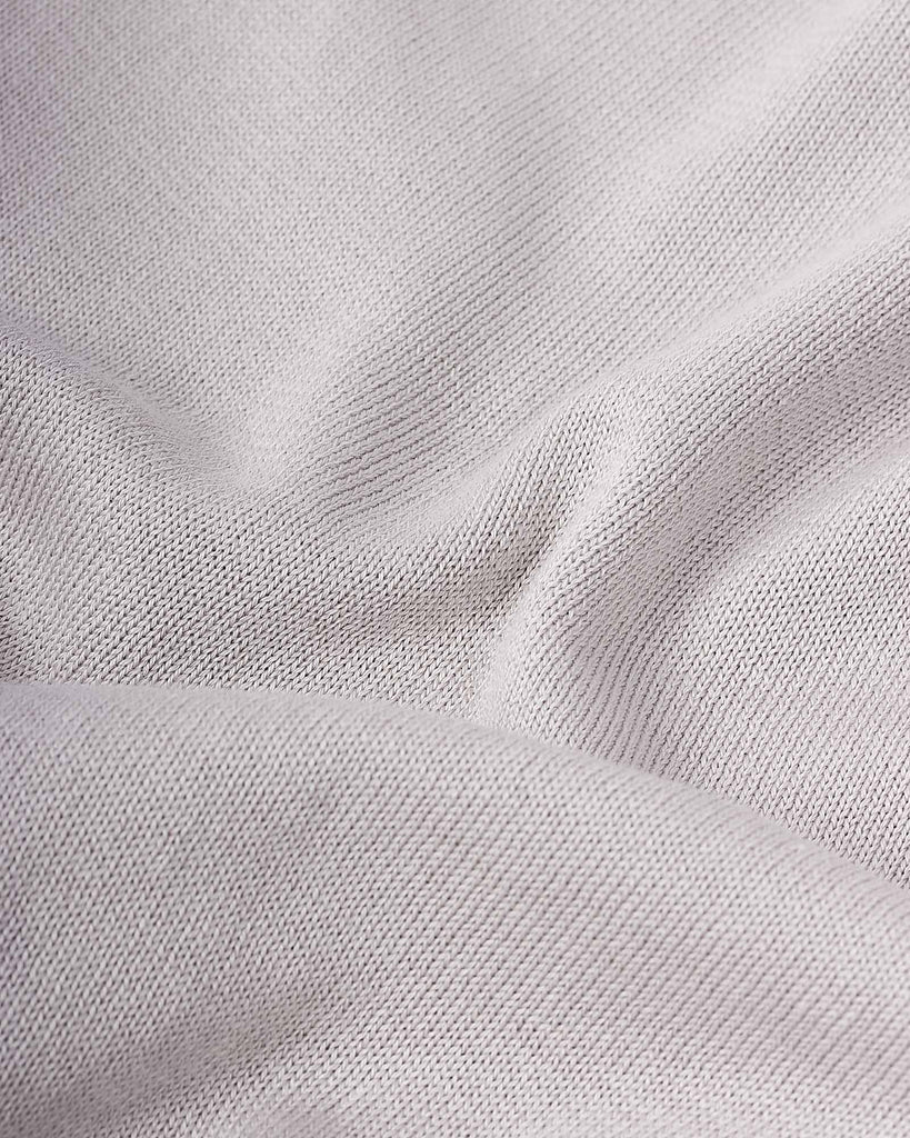 Strikket Polo Zip Grå