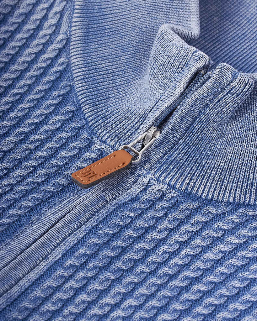 Half Zip Vintage Strik Blå