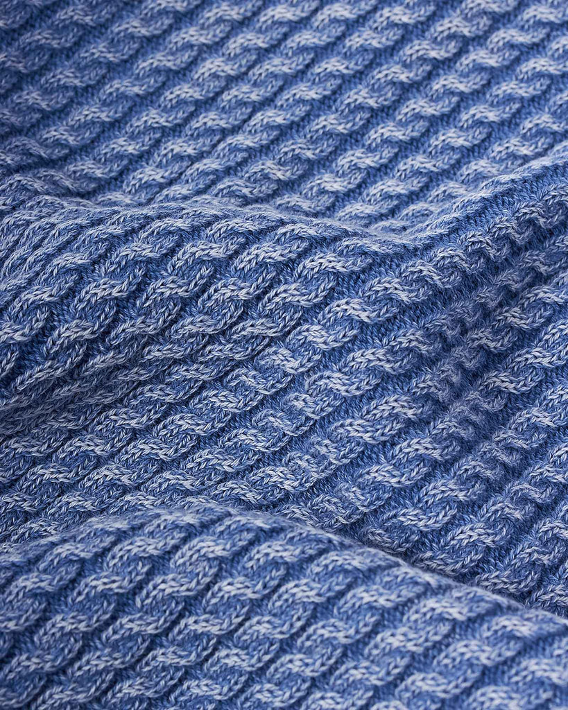 Half Zip Vintage Strik Blå