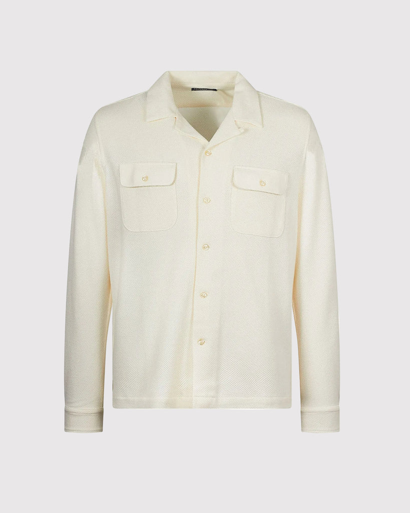 Open Waffle Shirt Creme