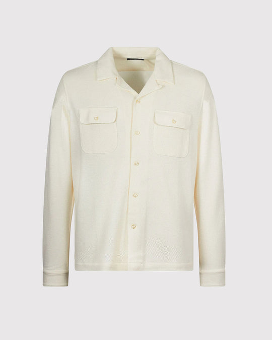 Open Waffle Shirt Creme