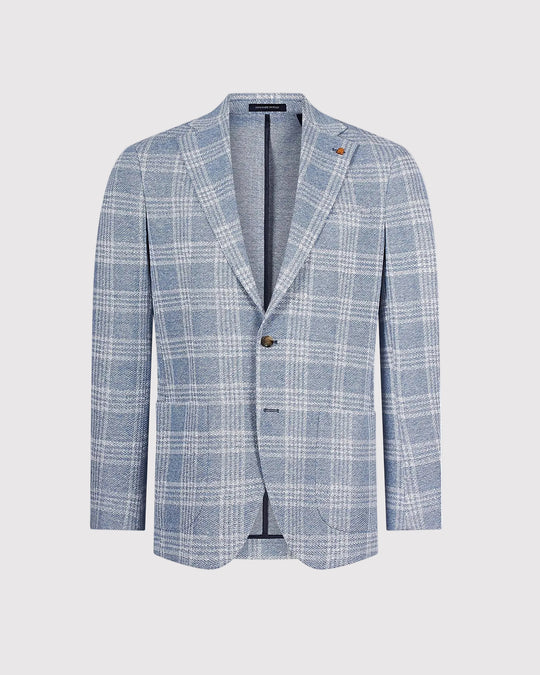 Jersey Check Blazer Lyseblå