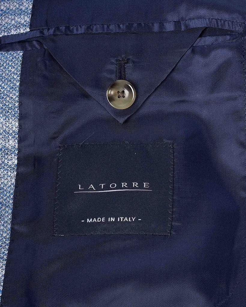 Jersey Check Blazer Lyseblå