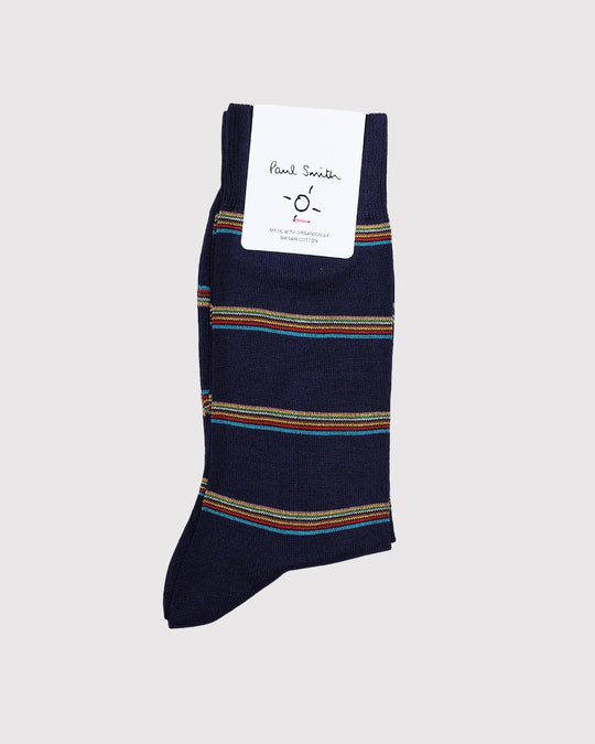 Mens Sock Sign Block Blå