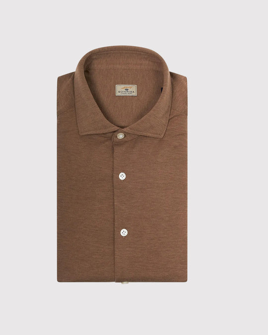 Structure Jersey Skjorte Camel