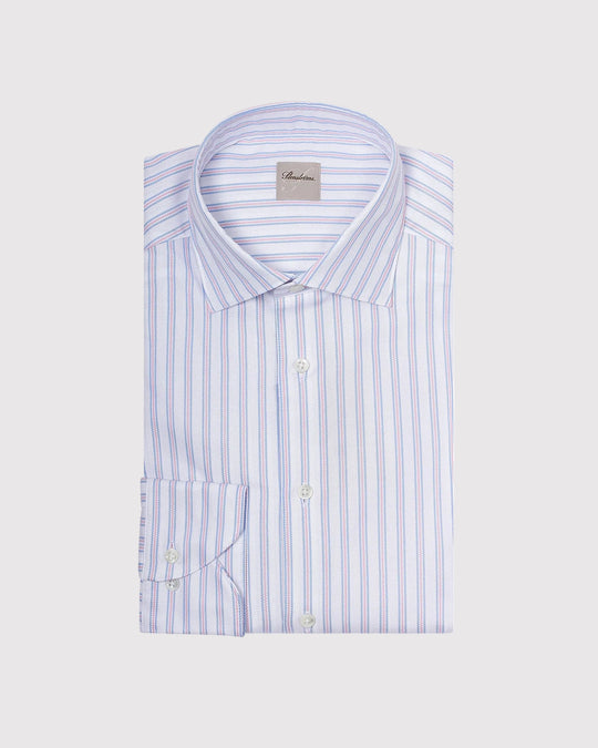 Slim Fit Skjorte Stribet Lyserød
