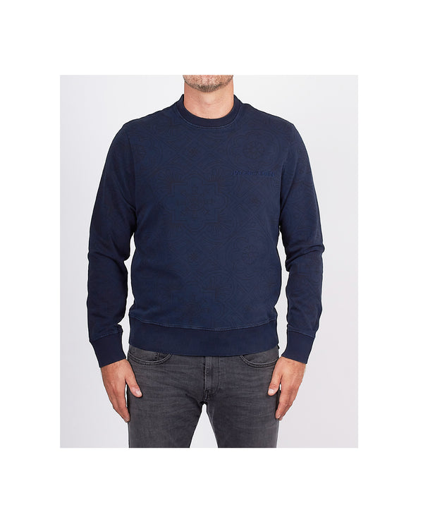 Mønstret Sweatshirt Blå
