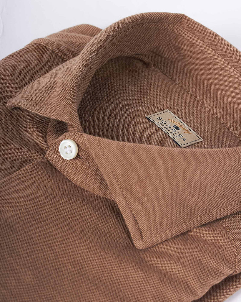 Structure Jersey Skjorte Camel