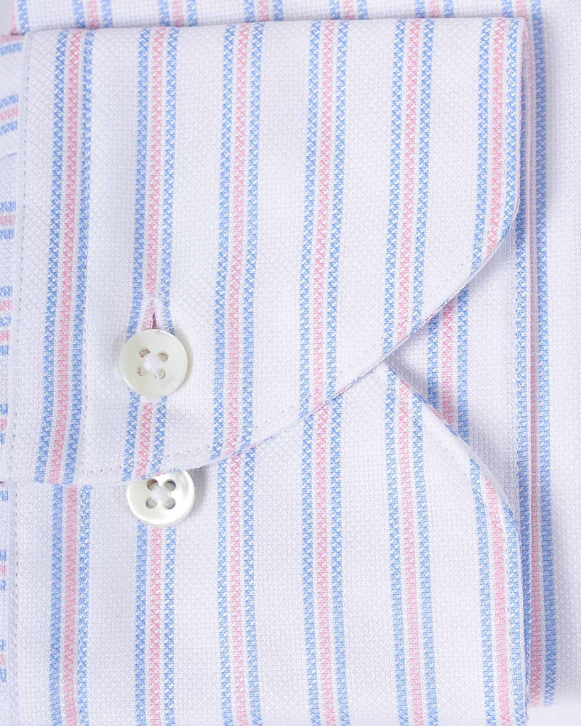 Slim Fit Skjorte Stribet Lyserød