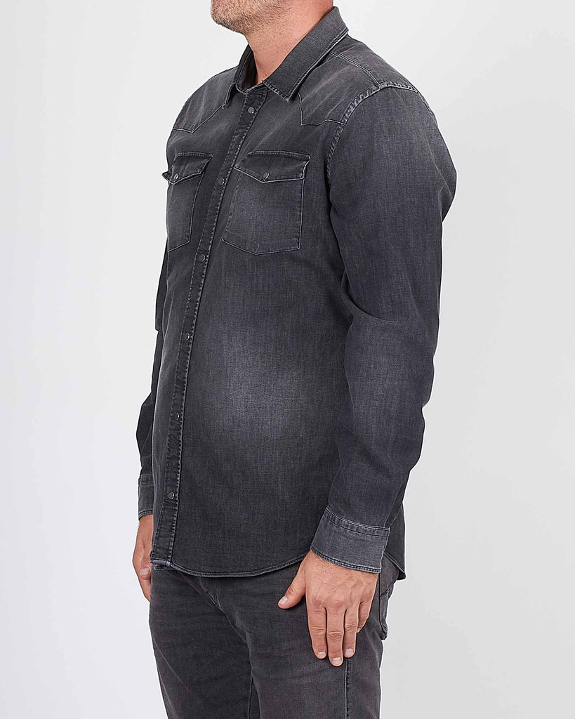 Camicia Denim Skjorte Grå