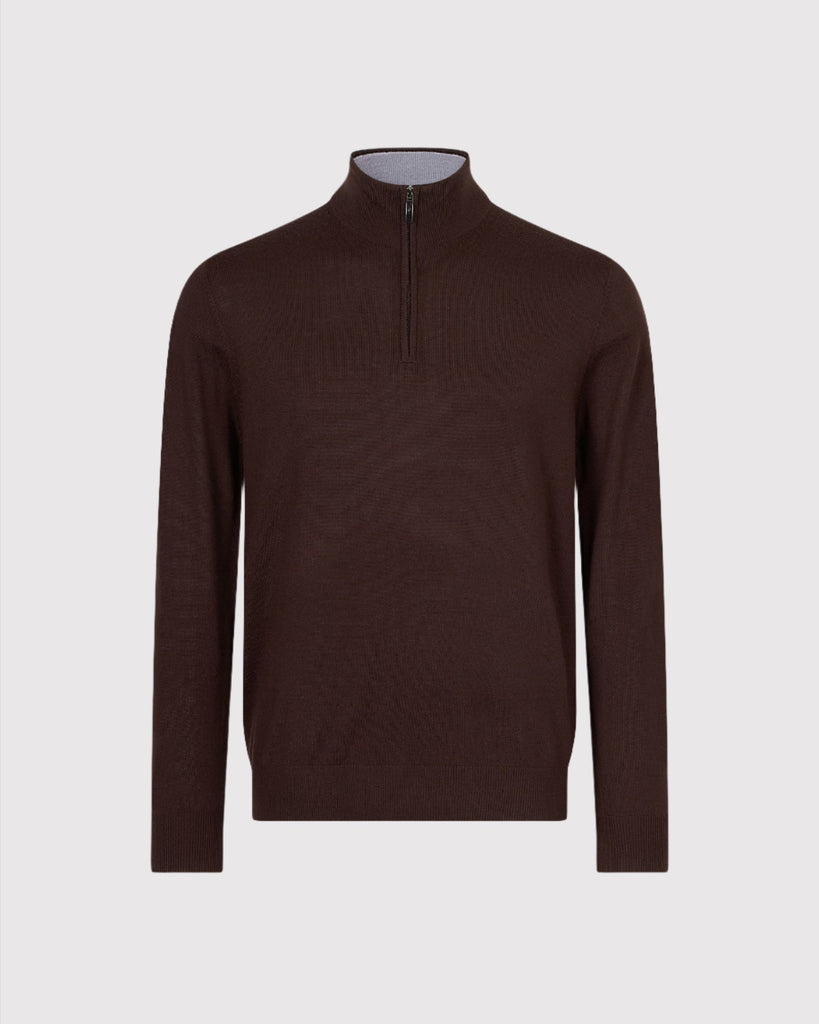 Half Zip Strik Brun