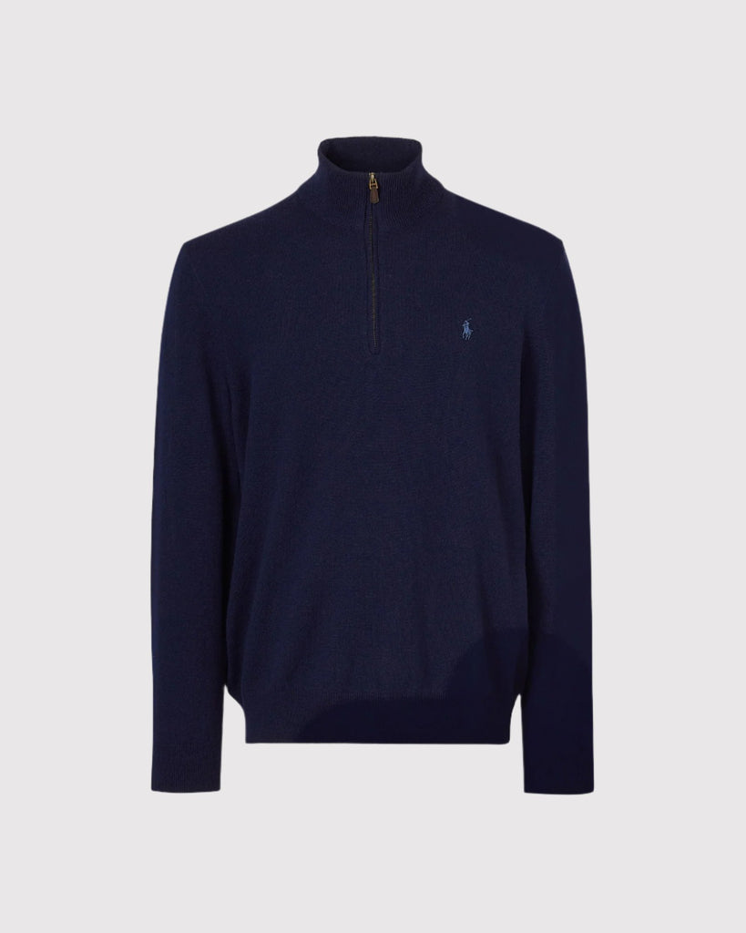 Merino Half Zip Blå