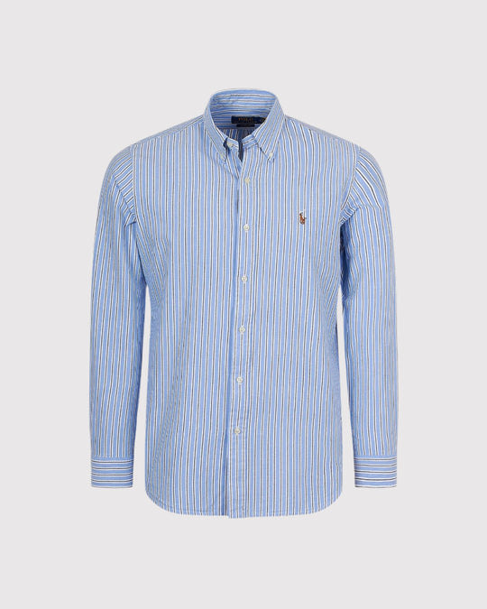 Stribet Oxford Skjorte Blå