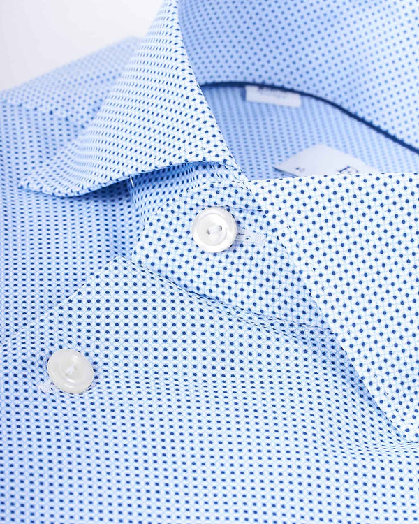 Geometric Stretch Skjorte Blå