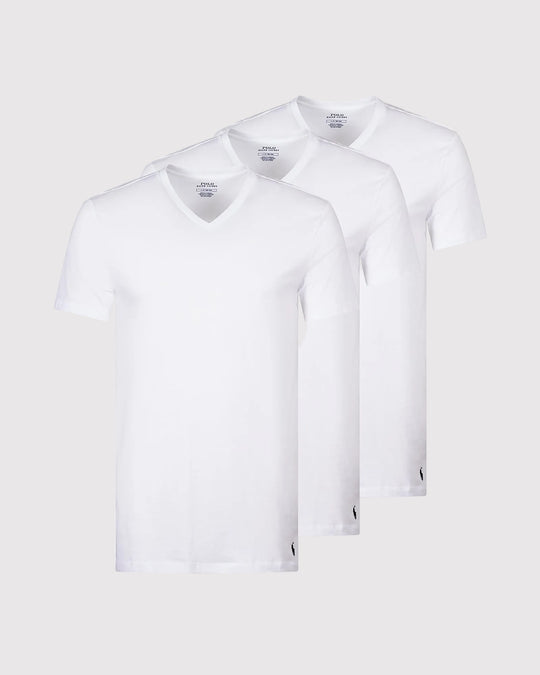 3 Pack V-Neck T-Shirt Hvid