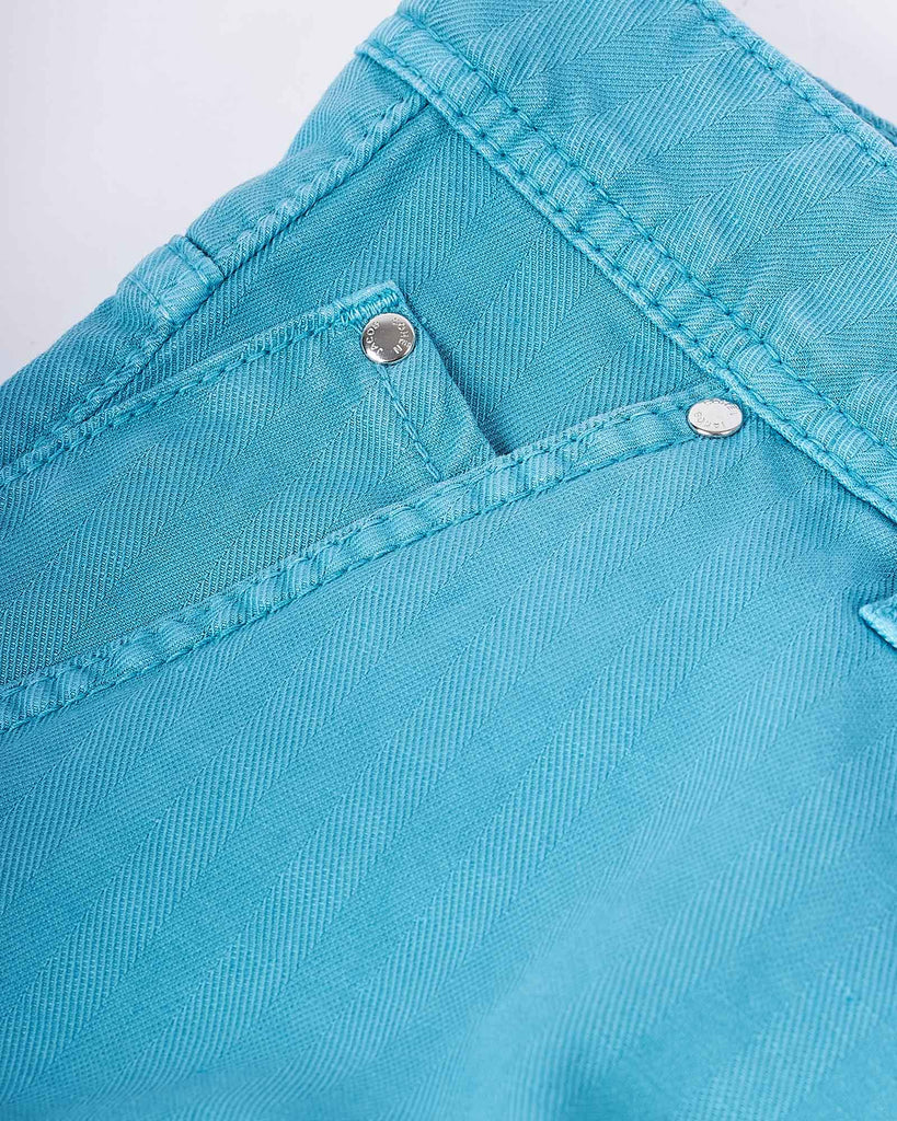 Lou Herringbone Shorts Aqua Blå