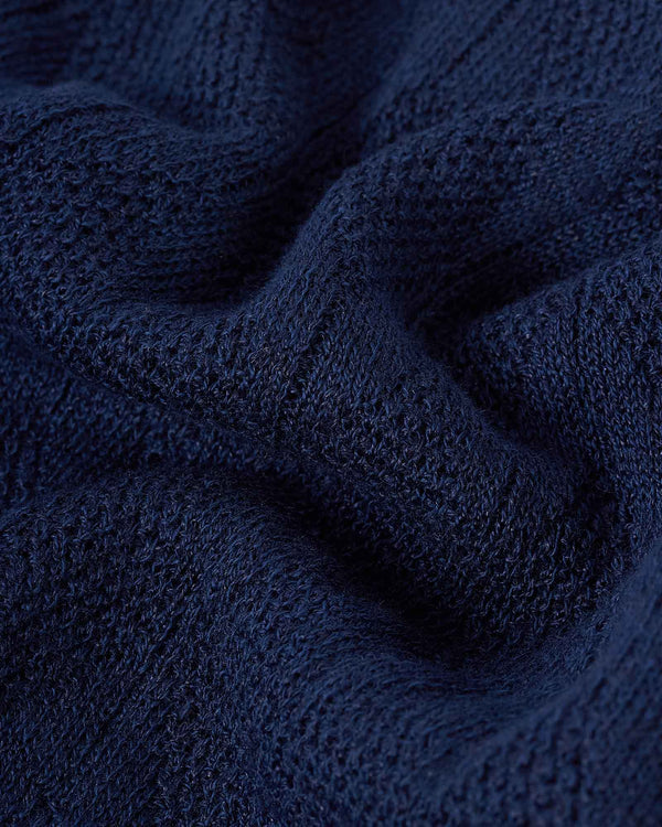 Strikket Struktur Polo Blå