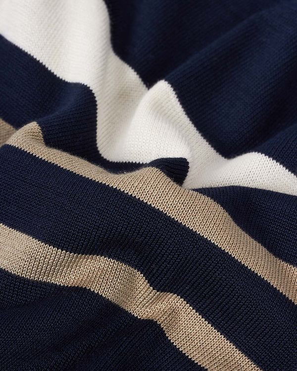 Strikket Stribet Polo Blå