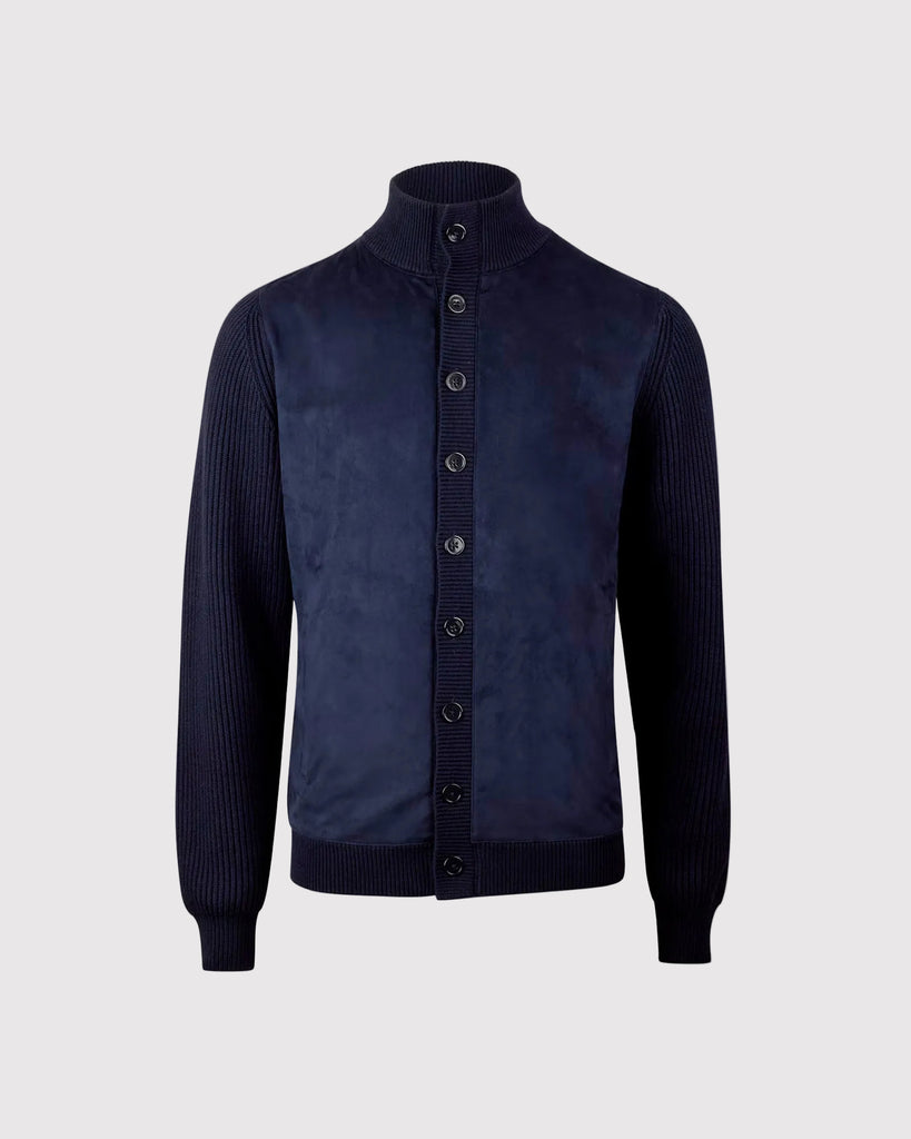 Hybrid Alcantara Cardigan Blå