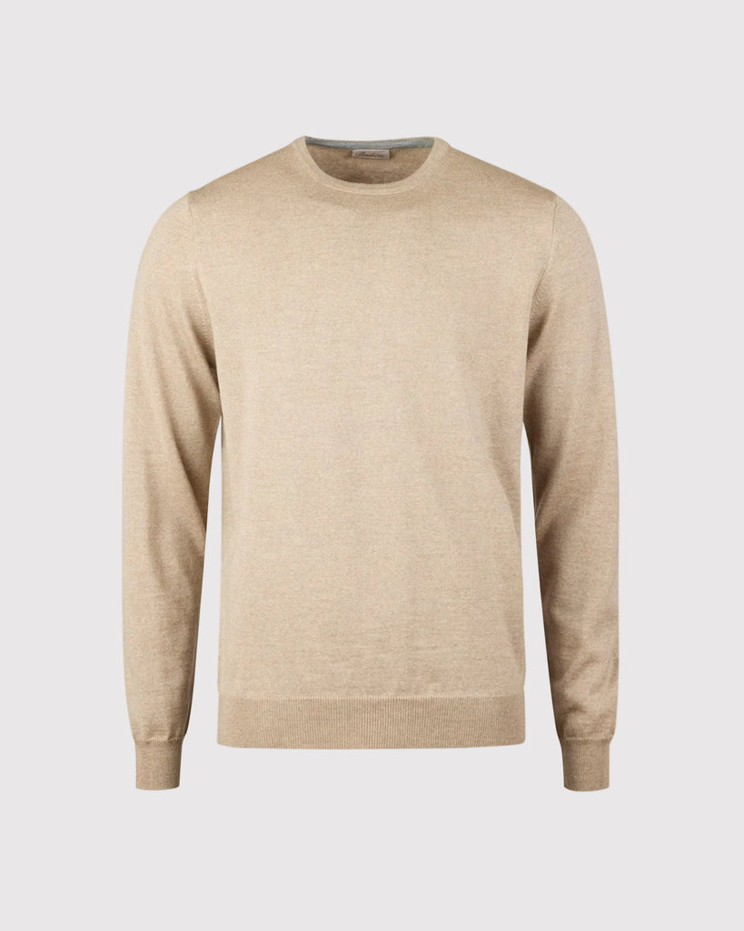 Crew Neck Merino Patch Sand