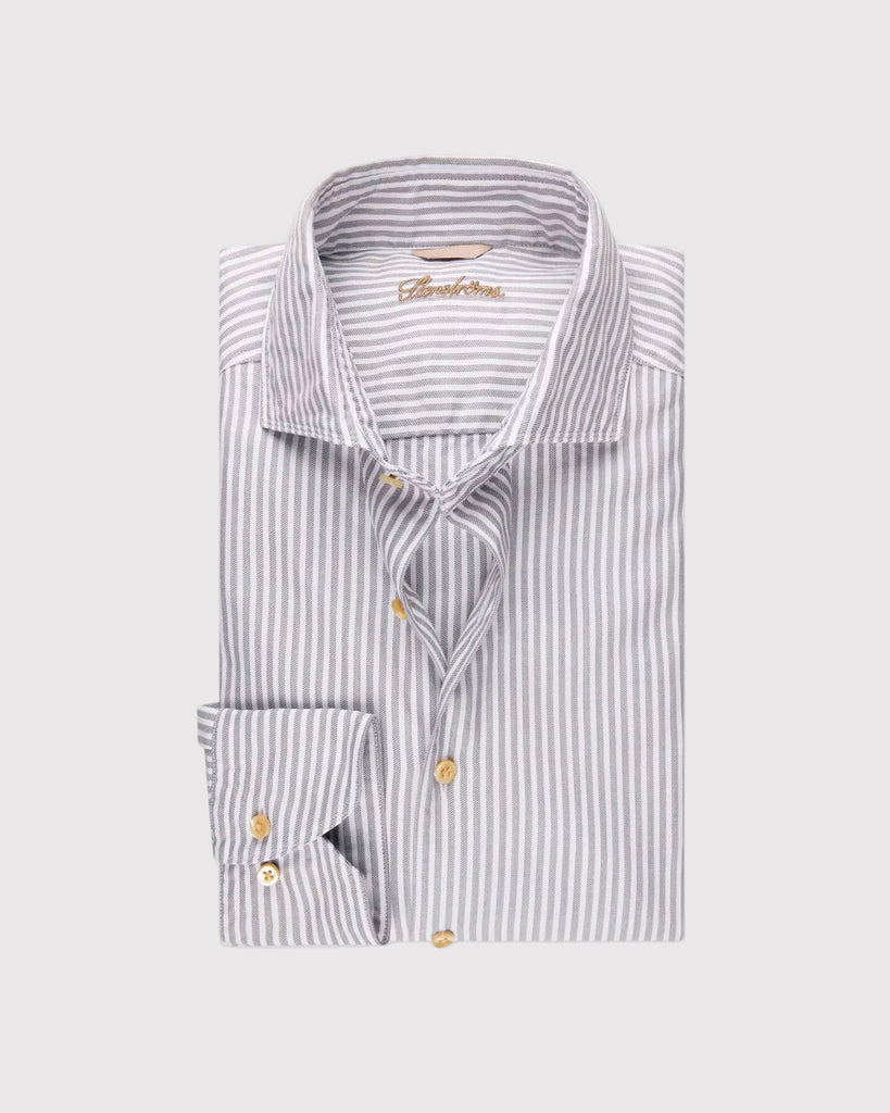 Regular Fit Casual Shirt Stripe Brun
