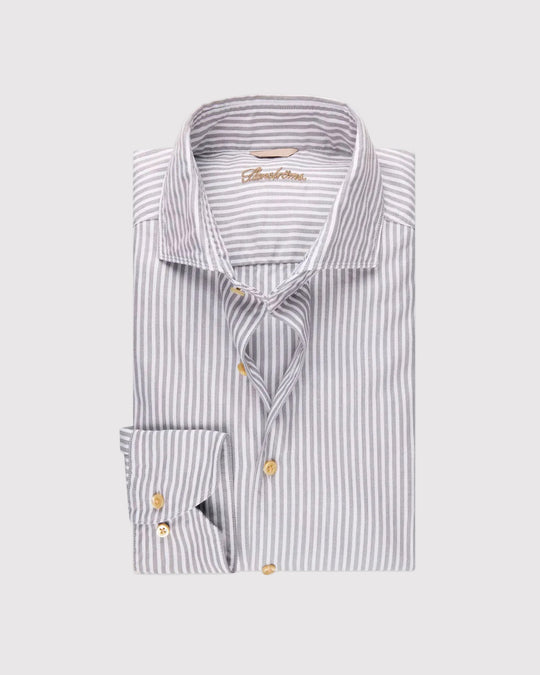 Regular Fit Casual Shirt Stripe Brun