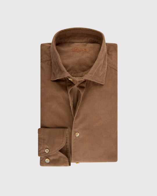 Regular Fit Casual Corduroy Shirt Sand