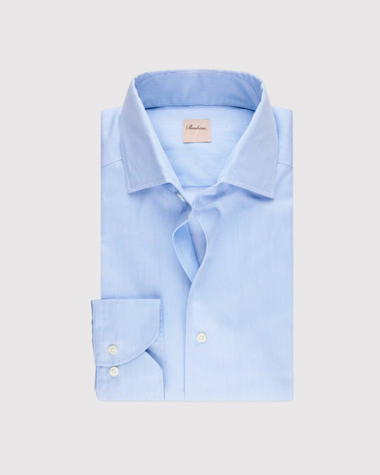 Slim Fit Stribet Skjorte Lyseblå