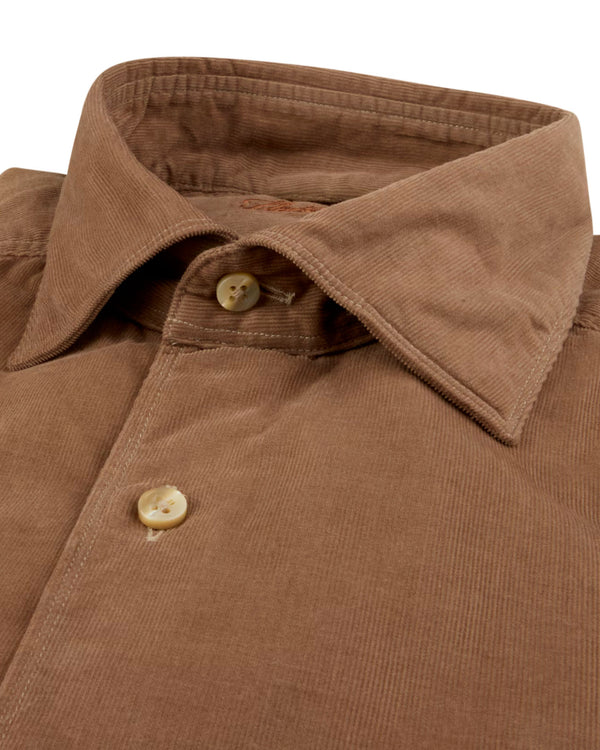 Regular Fit Casual Corduroy Shirt Sand