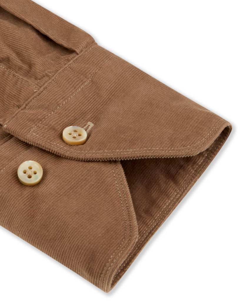 Regular Fit Casual Corduroy Shirt Sand
