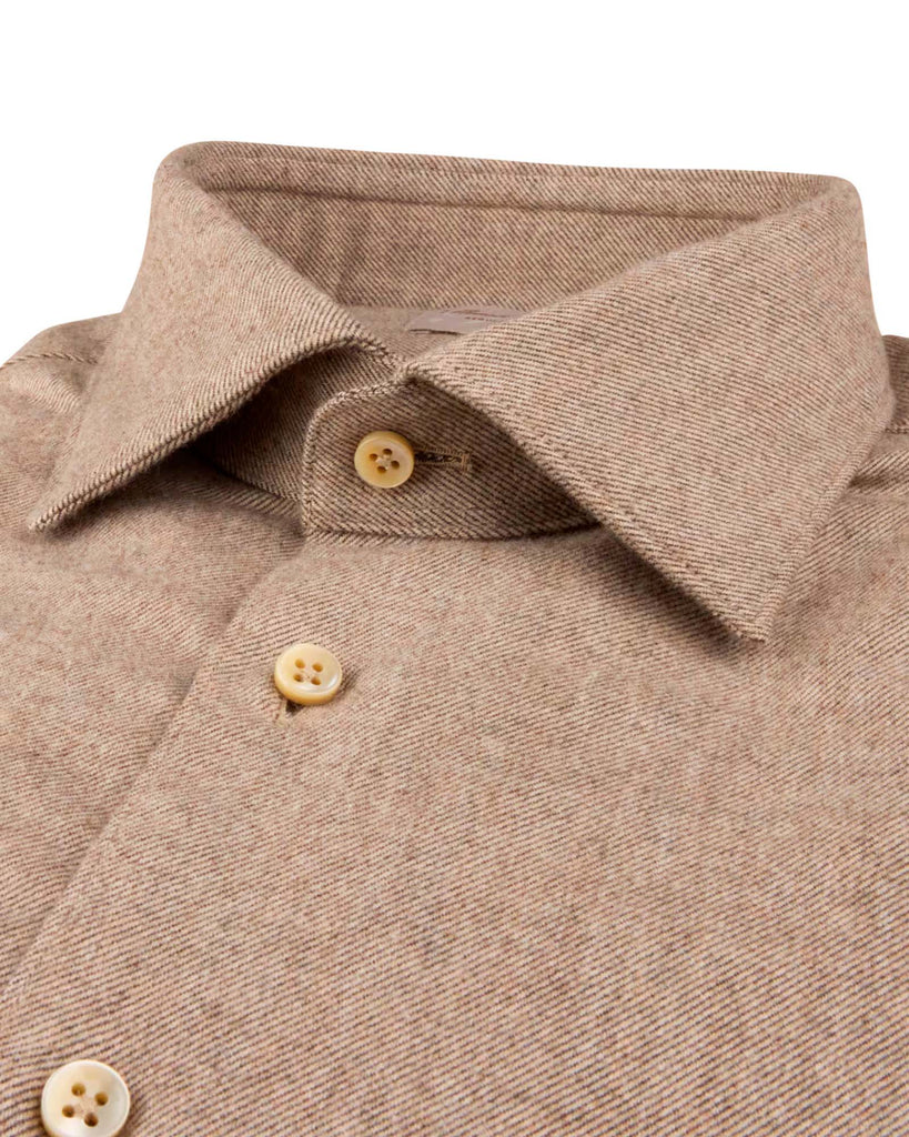 Regular Fit Flannel Shirt Sand
