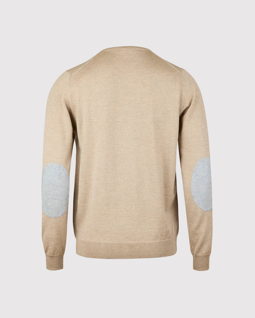 Crew Neck Merino Patch Sand