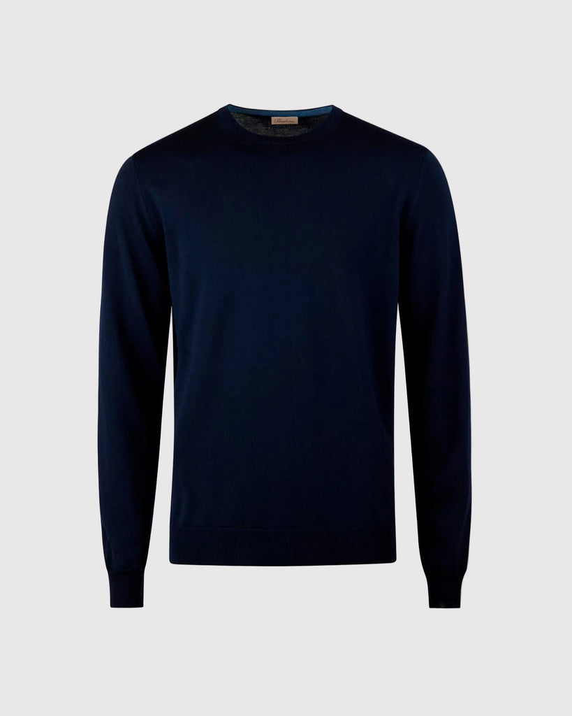 Crew Neck Merino Patch Blå